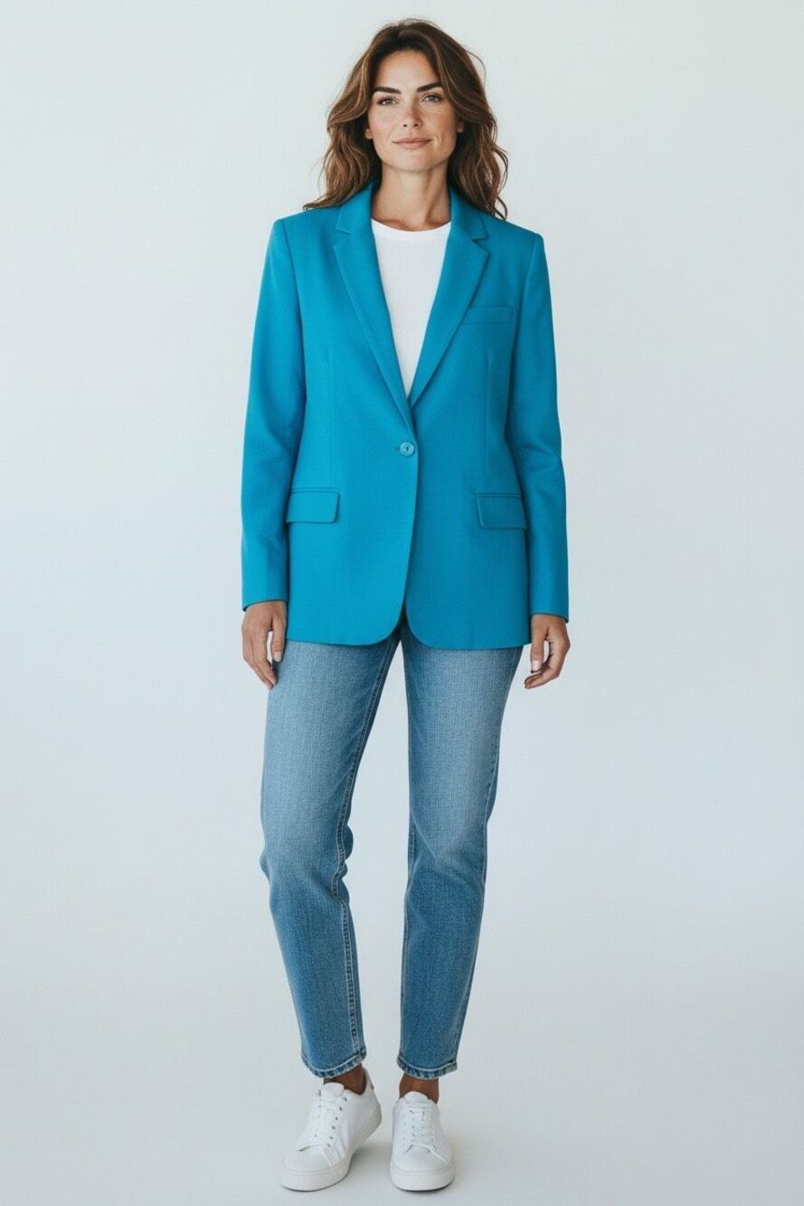 ✨The Attico Oversized Single-Breasted Blue Sz 38/XS Blazer✨